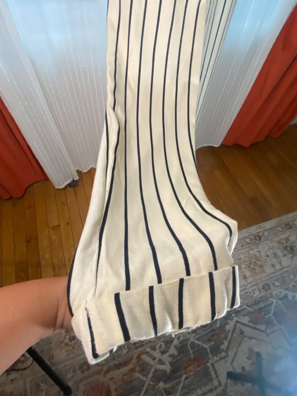 Like An Angel White Black Striped Pants NWT Large - Picture 6 of 7